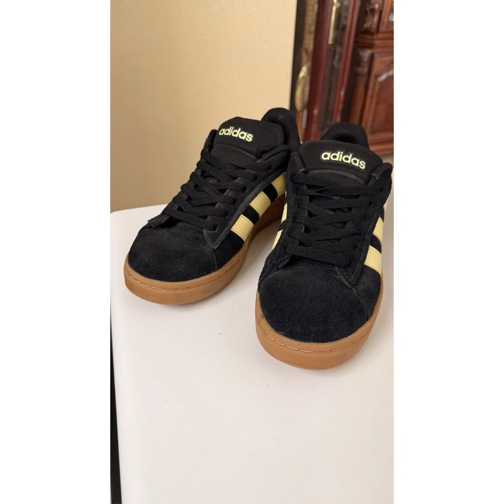 adidas Grand Court Alpha 00s Women's 8.5 Black Suede Gum Low Top Sneakers